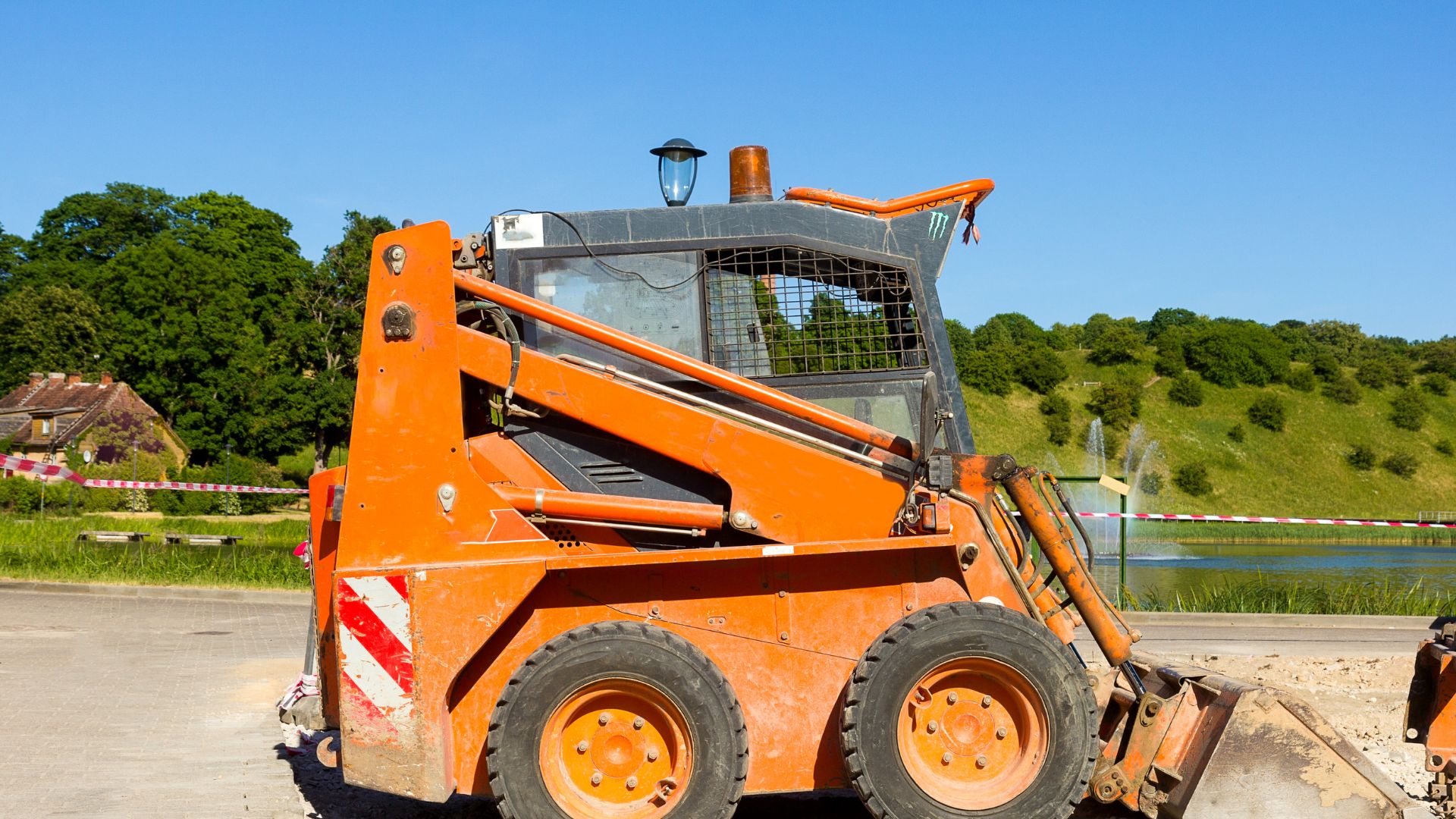 orange bobcat used for excavation